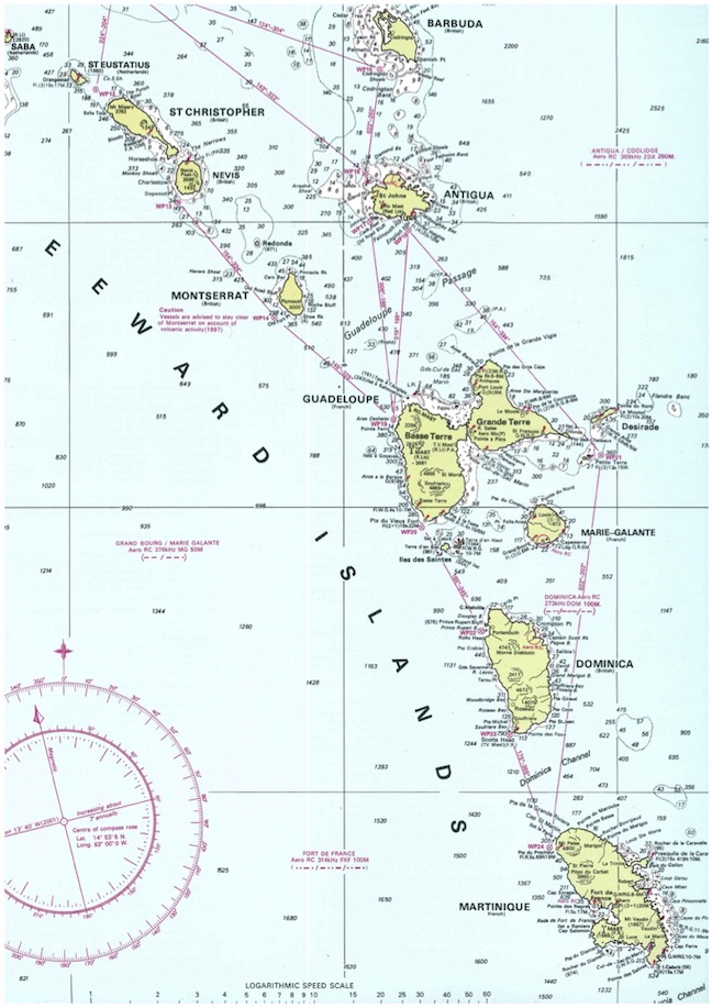 Les petites Antilles, partie nord.